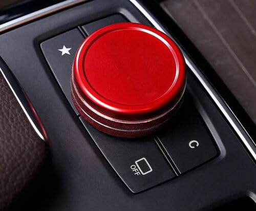 PKW-Butler Multimedia Regler Alu Rot Drehschalter passend für Mercedes Benz A B GLA CLA AMG von PKW-Butler
