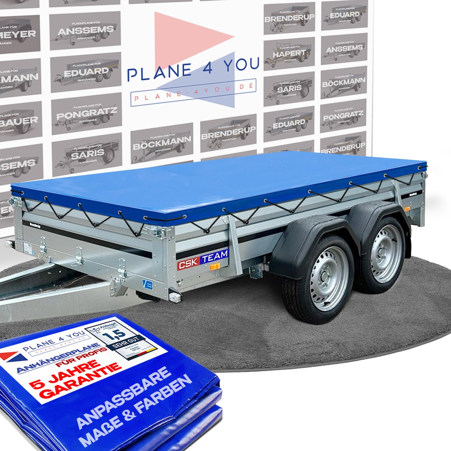 Hochwertige BRENDERUP 210 x 121 cm Anhängerplane - wasserdichte Anhänger Plane nach Maß - Flachplane - Hochglanz Blau Hochwertige BRENDERUP 210 x 121 cm Anhängerplane - wasserdichte Anhänger Plane nach Maß - Flachplane - Hochglanz Blau von PLANE 4 YOU
