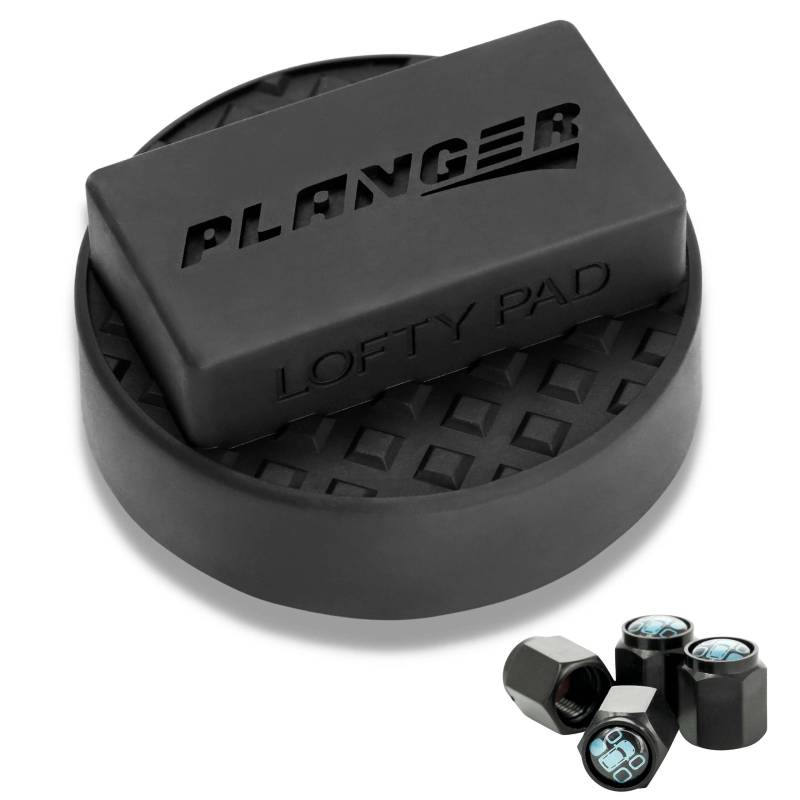PLANGER® Wagenheber Gummiauflage BMW - Lofty PAD (für BMW, Mini & Opel) 10 Jahre Garantie - Bruchsicher 3t + VENTILKAPPEN von PLANGER
