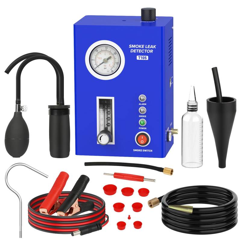 PLAYOCCAR Automobiler Rauchmaschinen, EVAP-Rauch-Durchlass-Detektor mit eingebauter Luftpumpe, Drucksensor für Rohrsysteme, Kraftstoff-Durchfluss, 12-Volt-Vakuum-Diagnose-Prüfgerät für alle Autos von PLAYOCCAR