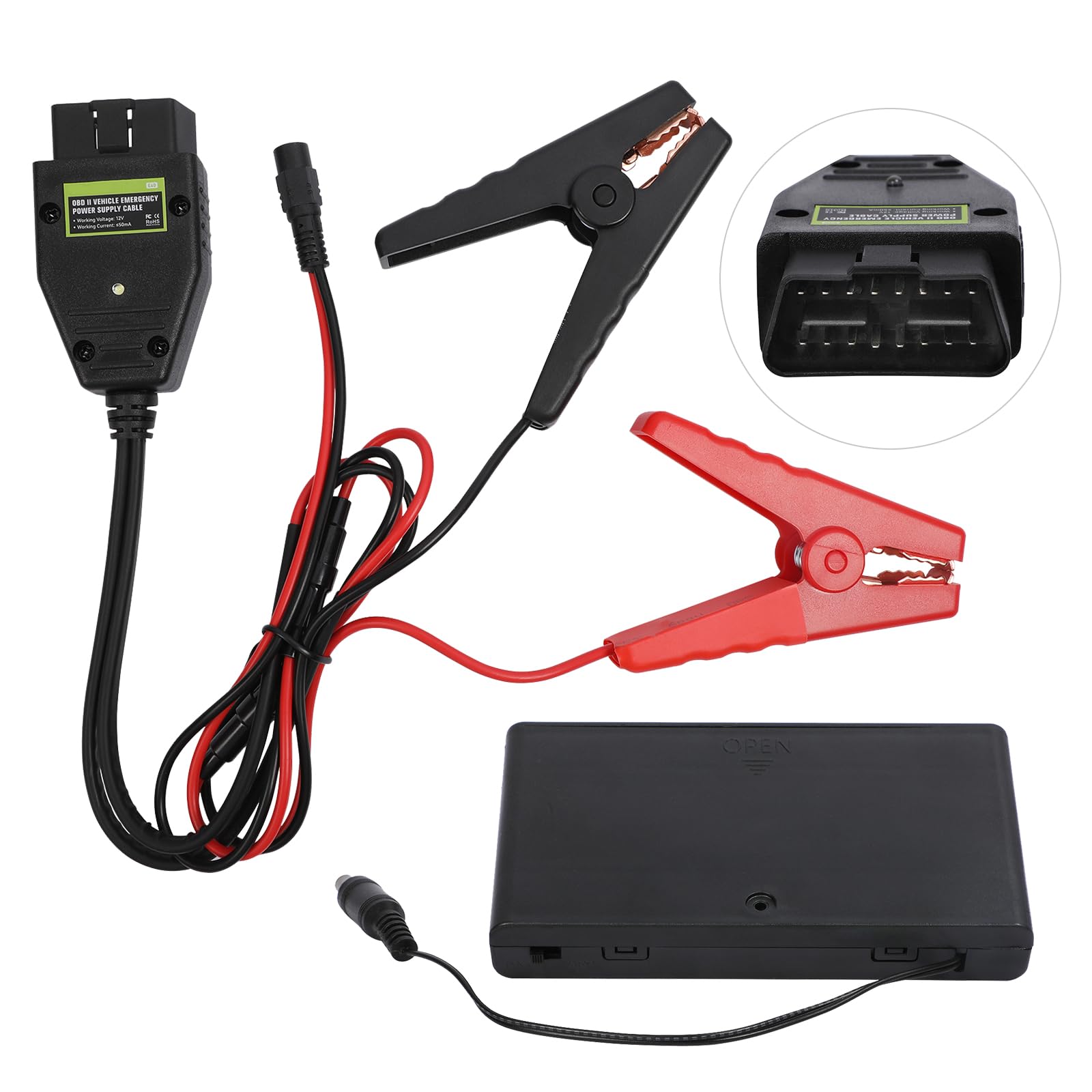 PLAYOCCAR OBD2 Automotive Emergency Power Supply Cable, 16Pin OBD II Memory Saver Connector, OBD II Vehicle ECU Emergency Power Supply Cable with 12V Battery Box PLAYOCCAR OBD2 Automotive Emergency Power Supply Cable, 16Pin OBD II Memory Saver Connector, OBD II Vehicle ECU Emergency Power Supply Cable with 12V Battery Box von PLAYOCCAR