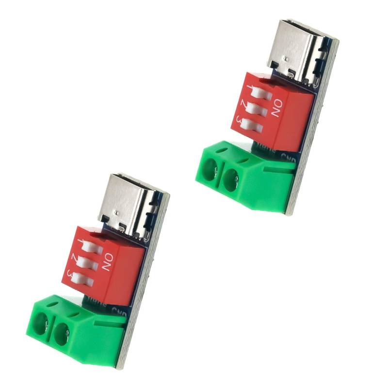 2pieces USB C Auslösermodul Für Schnelle Lade Und Stromversorgung Mit Spannungsanpassungsunterstützung Bis Zu 100W von PLCPDM