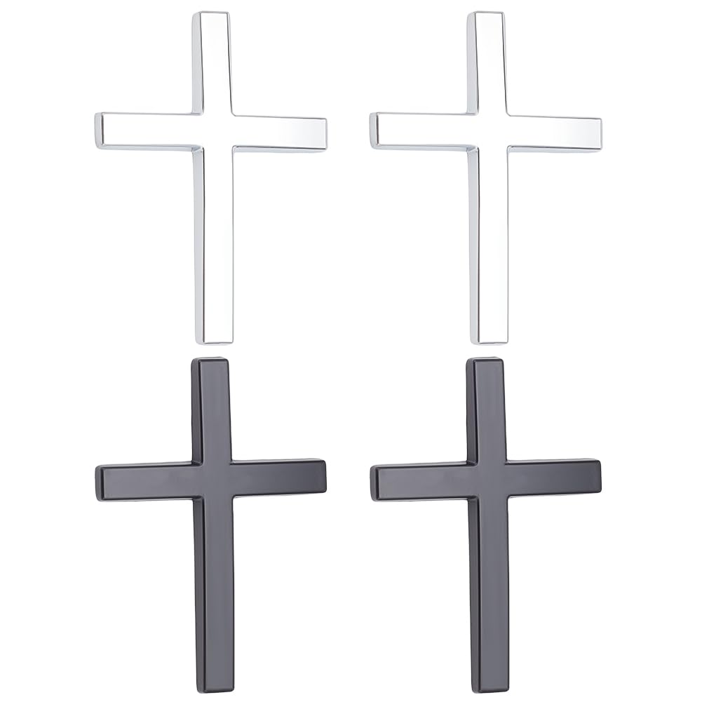 PLIGREAT 4 Stück 3D Kreuz Metall Auto Emblem DIY Christliches Kreuz Metallaufkleber Autoabzeichen Dekorativer Aufkleber Für Frauen Und Männer Auto Auto Motorrad Laptop Dekor Schwarz Und Silber PLIGREAT 4 Stück 3D Kreuz Metall Auto Emblem DIY Christliches Kreuz Metallaufkleber Autoabzeichen Dekorativer Aufkleber Für Frauen Und Männer Auto Auto Motorrad Laptop Dekor Schwarz Und Silber von PLIGREAT