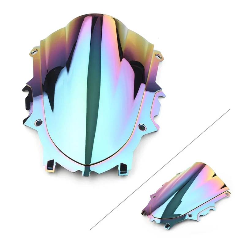 Windschutzscheiben Für Für YZF-R3 2019-2023 Für R3 2019-2023 Motorrad Windschutzscheibe Windschutz Double Bubble ABS Windabweiser Windschild(Deep-Iridium) von PLKPVHVZNM