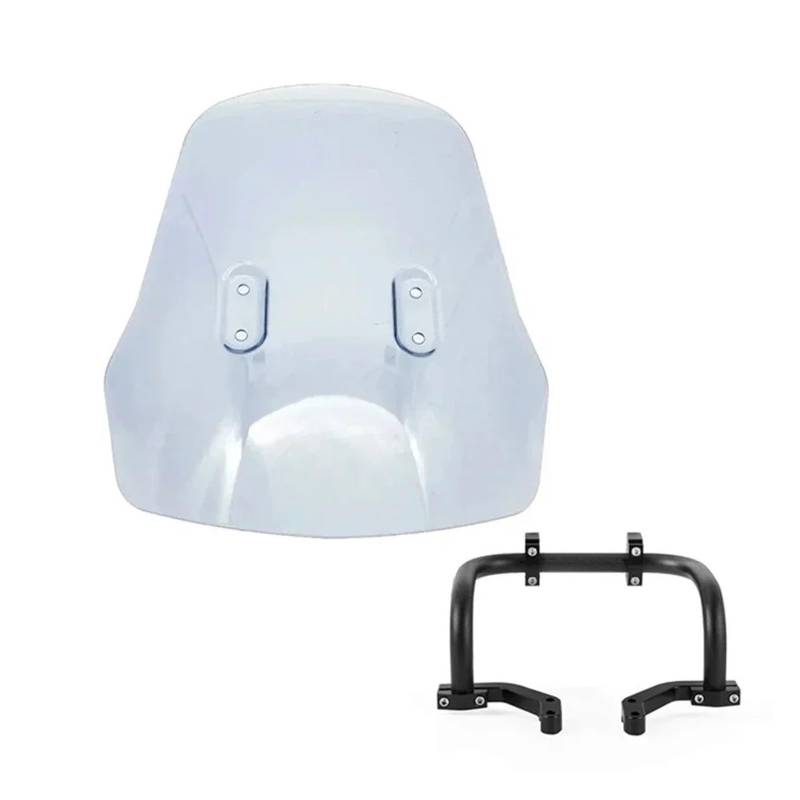 Windschutzscheiben Für Hunter Für Cub Für CT125 Für JA55/65 2021-2024 Windschutzscheibe Motorrad Windschutz Touring Windabweiser mit Halterung Bar Windschild(Light Smoke) von PLKPVHVZNM