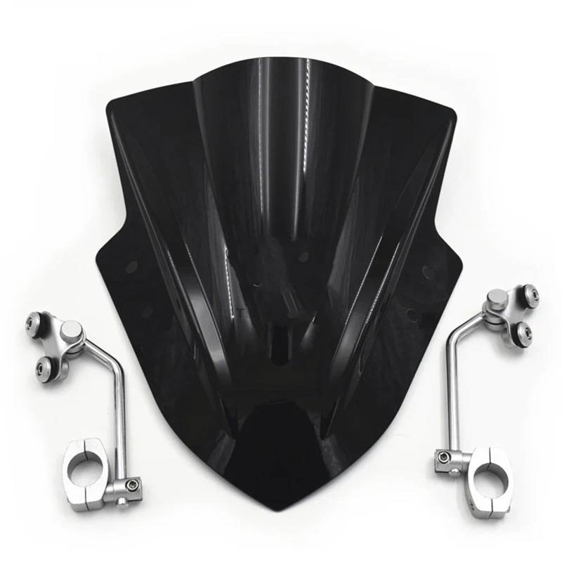 Windschutzscheiben Für MT09 Für MT-09 Motorrad Windschutzscheibe Wind Deflectore Mit Unterstützung Rahmen Windschutzscheibe Schwarz Klar Windschild(Black) von PLKPVHVZNM