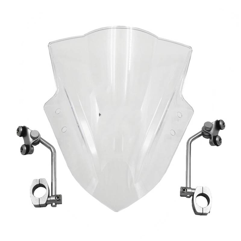 Windschutzscheiben Für MT125 Für MT-125 Windschutzscheibe Wind Deflectore Mit Unterstützung Rahmen Windschutzscheibe Schwarz Klar Motorrad Windschild(Clear) von PLKPVHVZNM