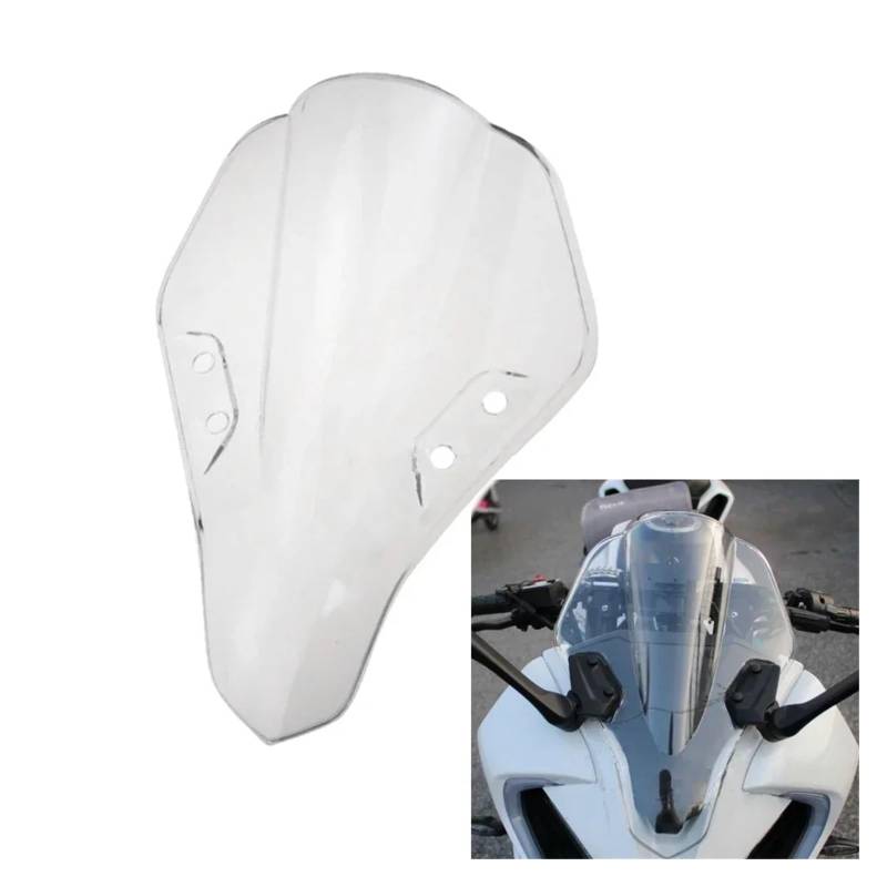 Windschutzscheiben Motorrad Frontscheibe Windschutz Verkleidung Windabweiser Schwarz Grau Transparent Für CFMOTO Für 250SR Für 300SR Für MY22 Windschild(Clear) von PLKPVHVZNM
