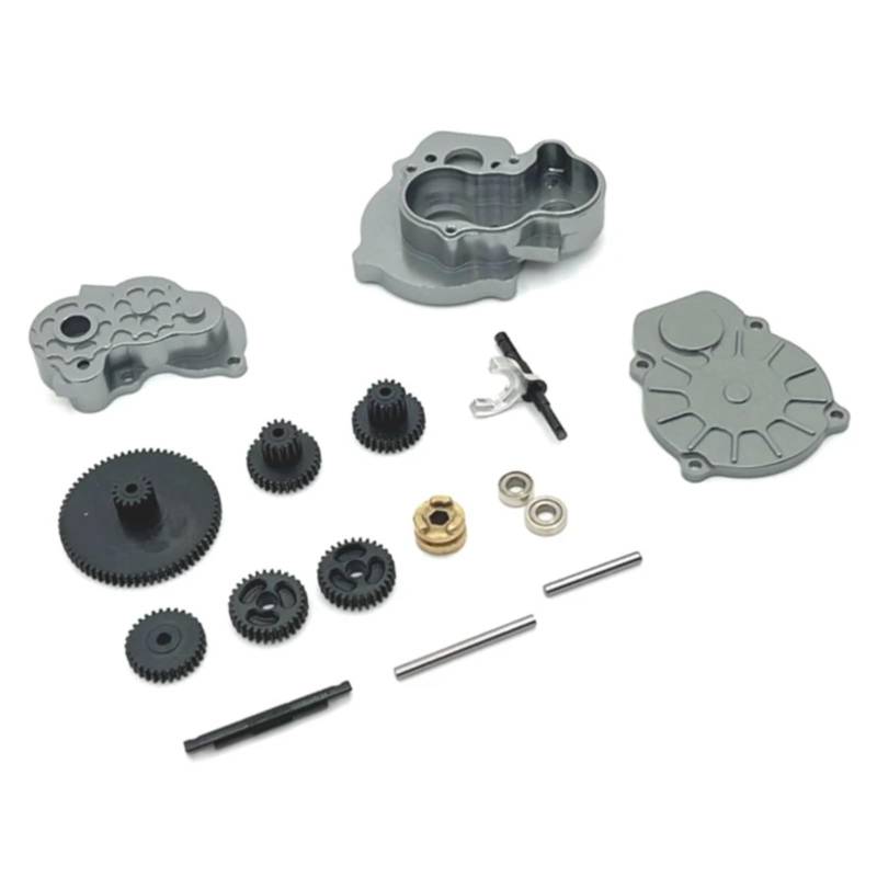 PLOQAZEH Für FMS Für FCX24 1/24 RC Auto Metall Übertragung Getriebe Getriebe Set Upgrade Teile Geändert Zubehör Ersatz DIY Teile RC Autoteile(Grey) von PLOQAZEH