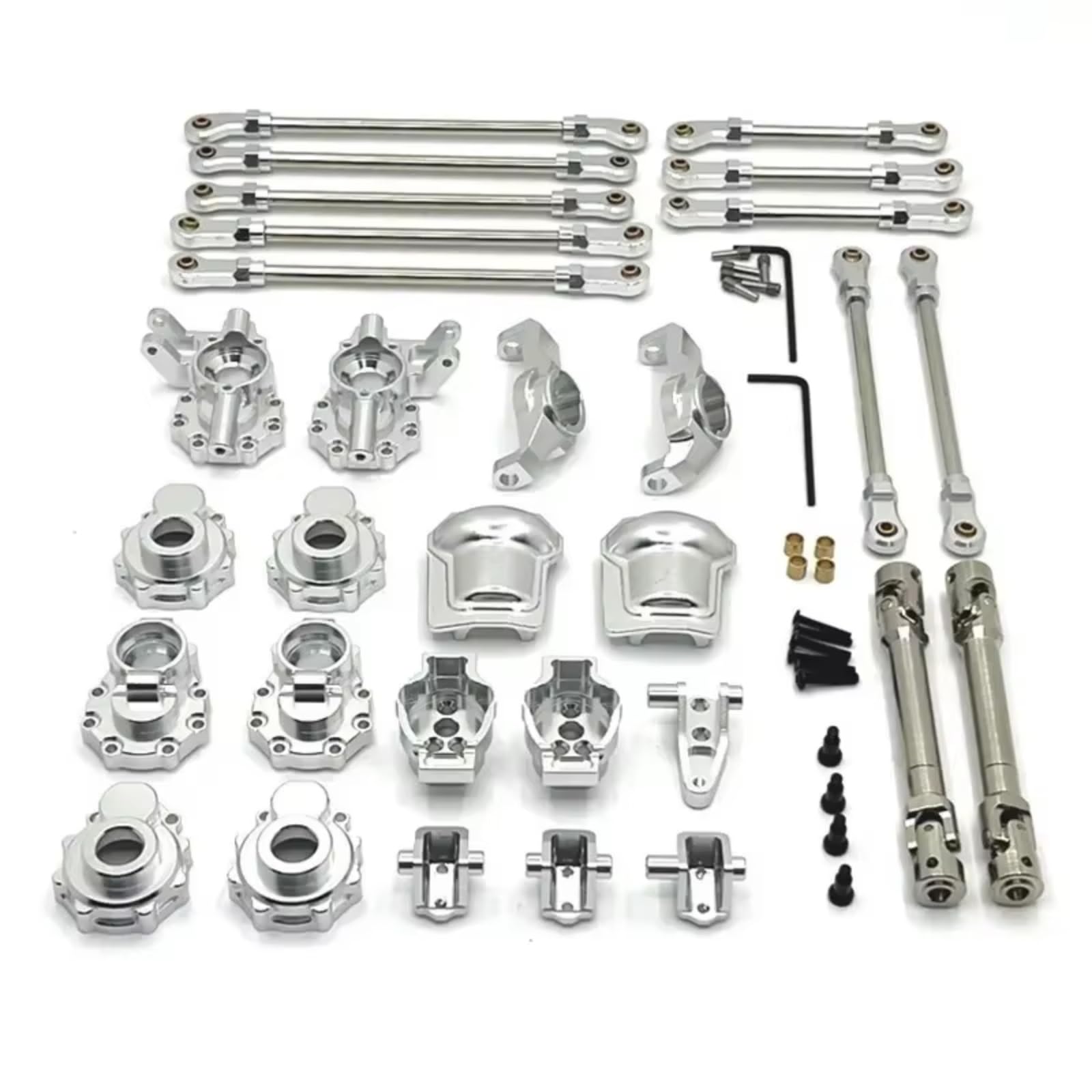 PLOQAZEH Für Huangbo R1001 R1002 R1003 1/10 Vorderachse Hinterachse Lenkung Zugstange Tasse C Für Sitz Stange Befestigung Komponenten Antriebswellen RC Teile RC Achsschenkel(Silver) von PLOQAZEH