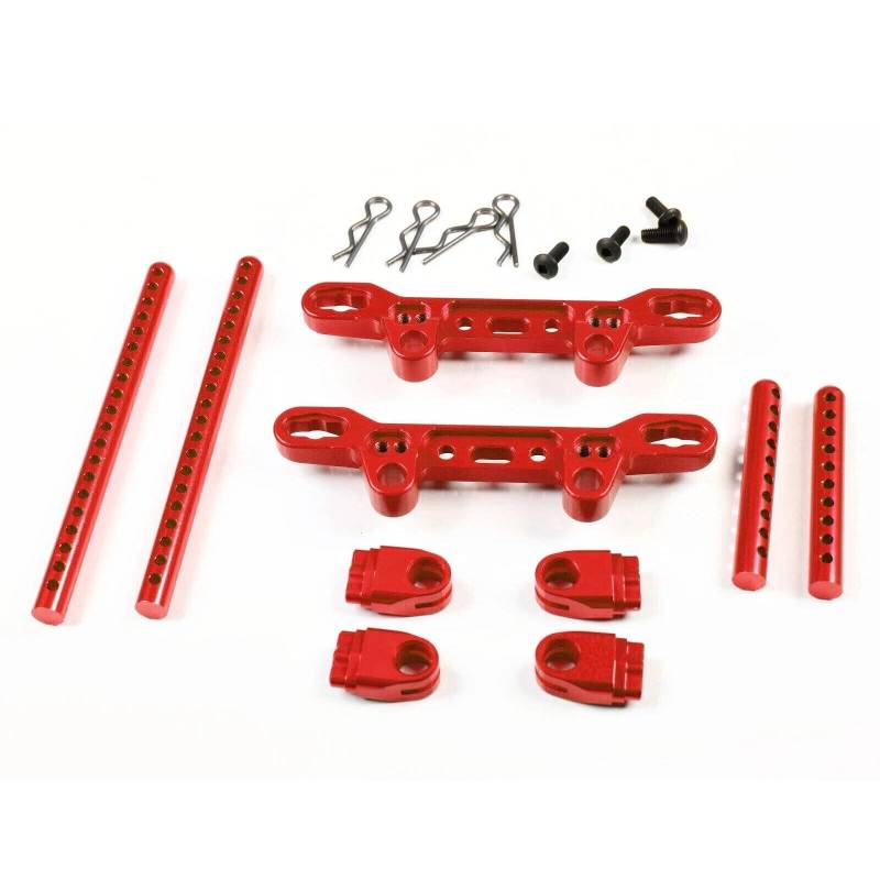 PLOQAZEH Für Tamiya Für TT-02 Für TT02 1/10 Vorne Hinten Stoßdämpfer Dämpfer Bleiben RC Auto Upgrade Teile Modifizierte Zubehör Ersatz DIY Teile RC Autoteile(Red) von PLOQAZEH