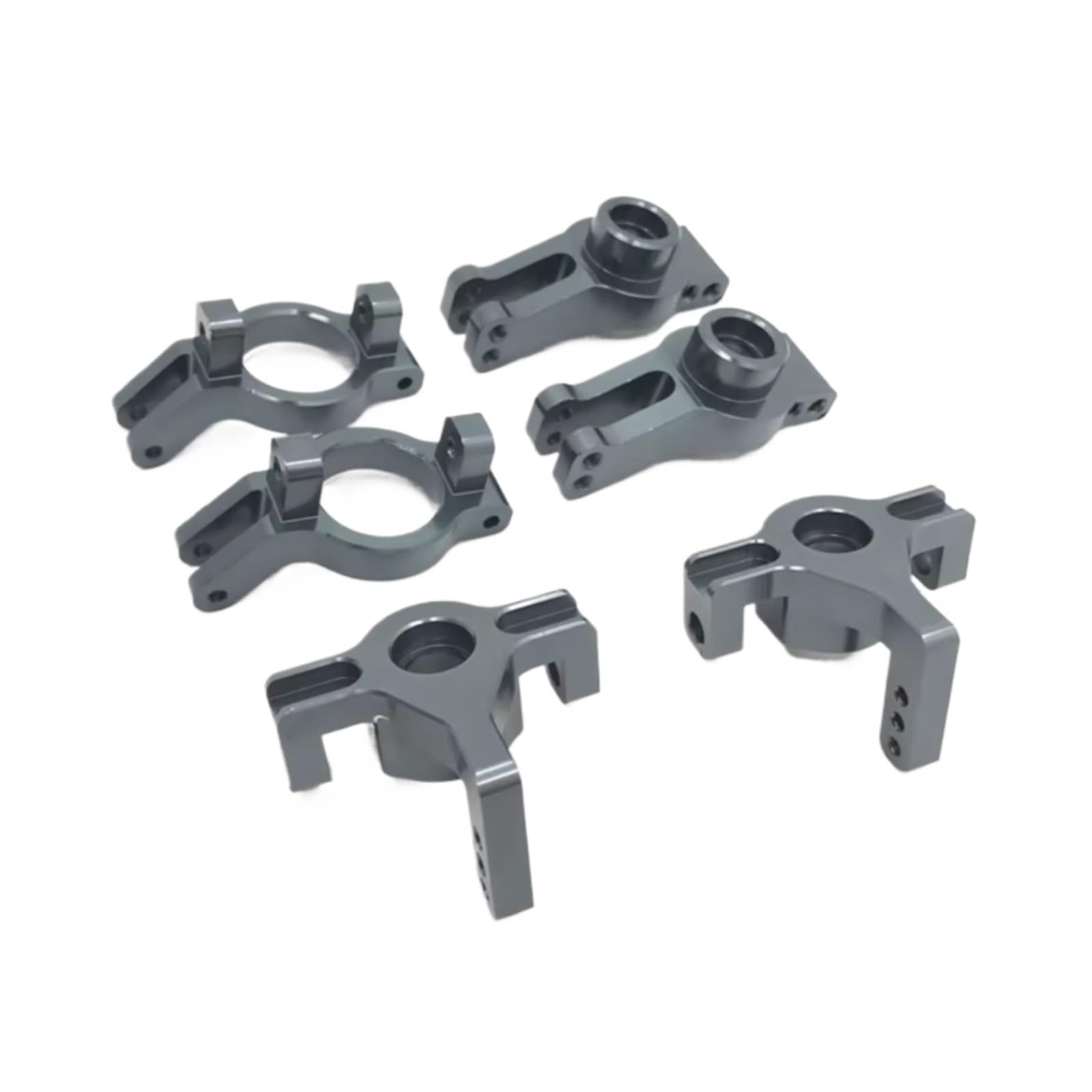PLOQAZEH Für WLtoys 104009 1/10 12401 12402 12403 12404 12409 1/12 Metall C Block Lenkung Tasse Hinten Tasse 3 Stück Set RC Auto Upgrade Refit Teile RC Achsschenkel(Gray) von PLOQAZEH