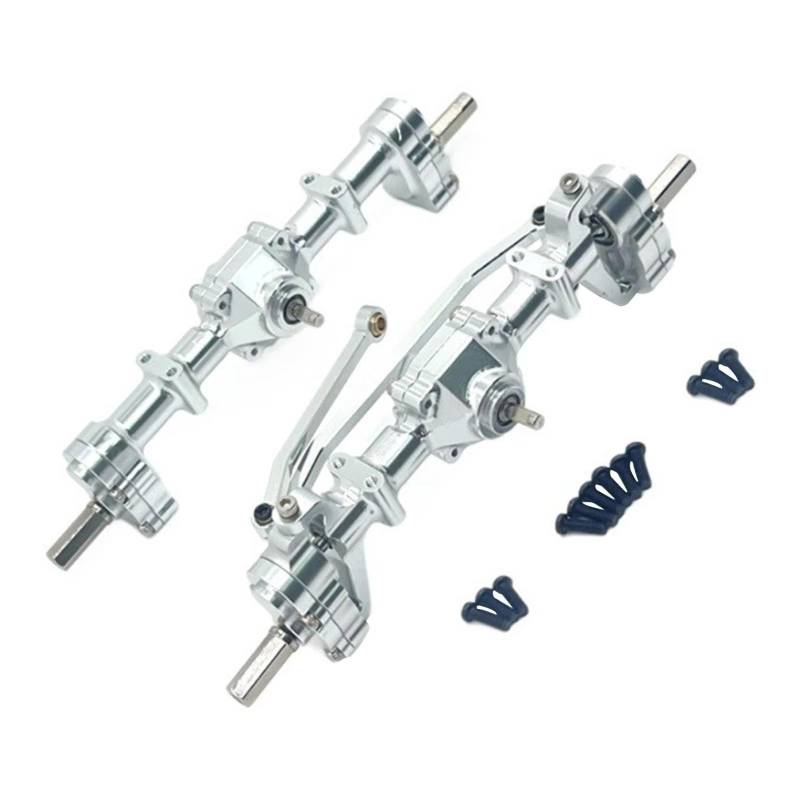 PLOQAZEH RC Autoteile Für C14 C24 B14 1:16 RC Vorne Hinterachse DIY Ersatzteile Rot Argent Schwarz Aluminium Legierung Eisen(Argent) von PLOQAZEH
