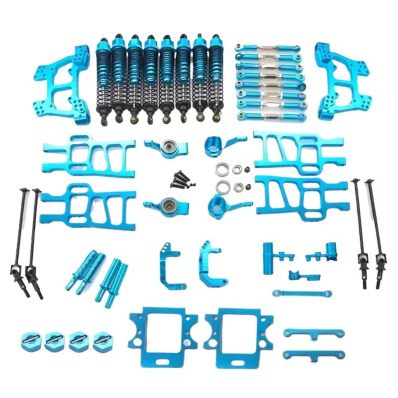 PLOQAZEH RC Autoteile Für HSP 94111 94108 94110 1:10 RC Crawler Auto Upgrade Zubehör Monster Full Set Upgrade Teile Gelb Blau Für Silber(Blue) von PLOQAZEH