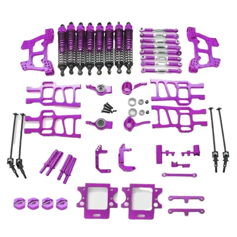 PLOQAZEH RC Autoteile Für HSP 94111 94108 94110 1:10 RC Crawler Auto Upgrade Zubehör Monster Full Set Upgrade Teile Gelb Blau Für Silber(Purple) von PLOQAZEH