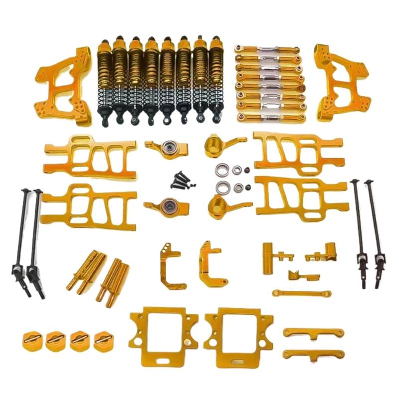 PLOQAZEH RC Autoteile Für HSP 94111 94108 94110 1:10 RC Crawler Auto Upgrade Zubehör Monster Full Set Upgrade Teile Gelb Blau Für Silber(Yellow) von PLOQAZEH
