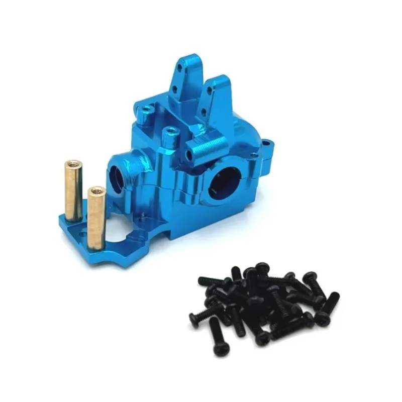 PLOQAZEH RC Autoteile Für MJX Für Hyper Go 14209 14210 14301 14302 14303 1/14 RC Auto Upgrade Teile Metall Front Getriebe Gehäuse Getriebe Box Differential Fall(Blue) von PLOQAZEH