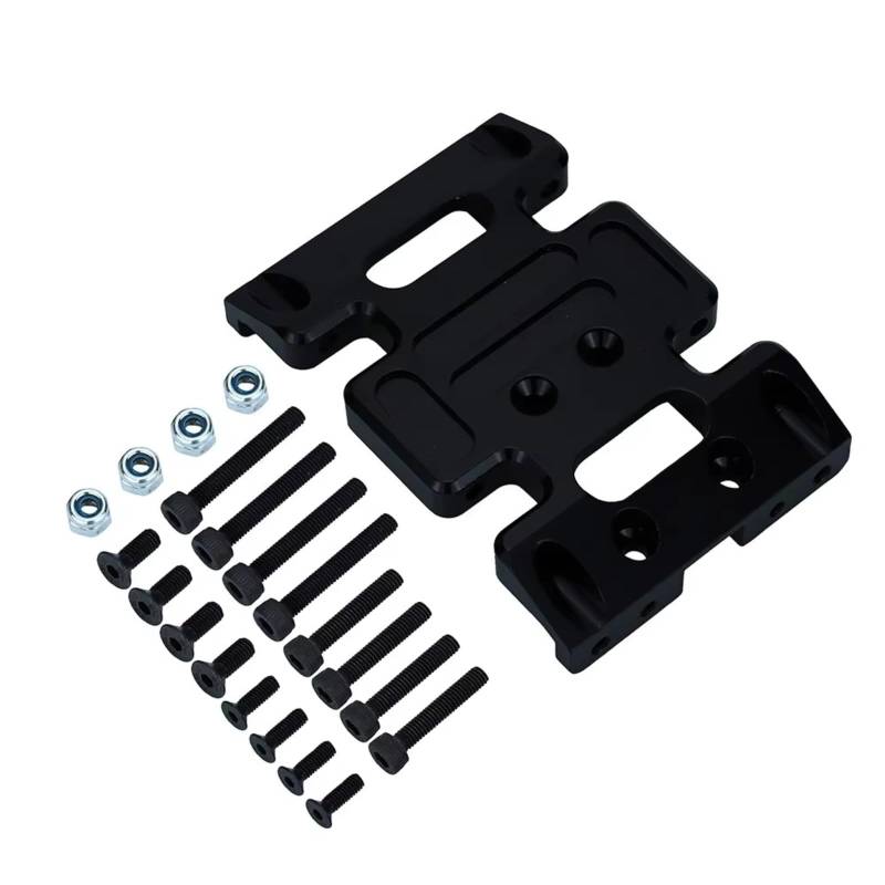 PLOQAZEH RC Autoteile Für SCX10 90047 90022 90028 1/10 RC Crawler Upgrade Teile Zubehör Eloxiertem Aluminium Skid Platte Getriebe Halterung(Black,Size1) von PLOQAZEH