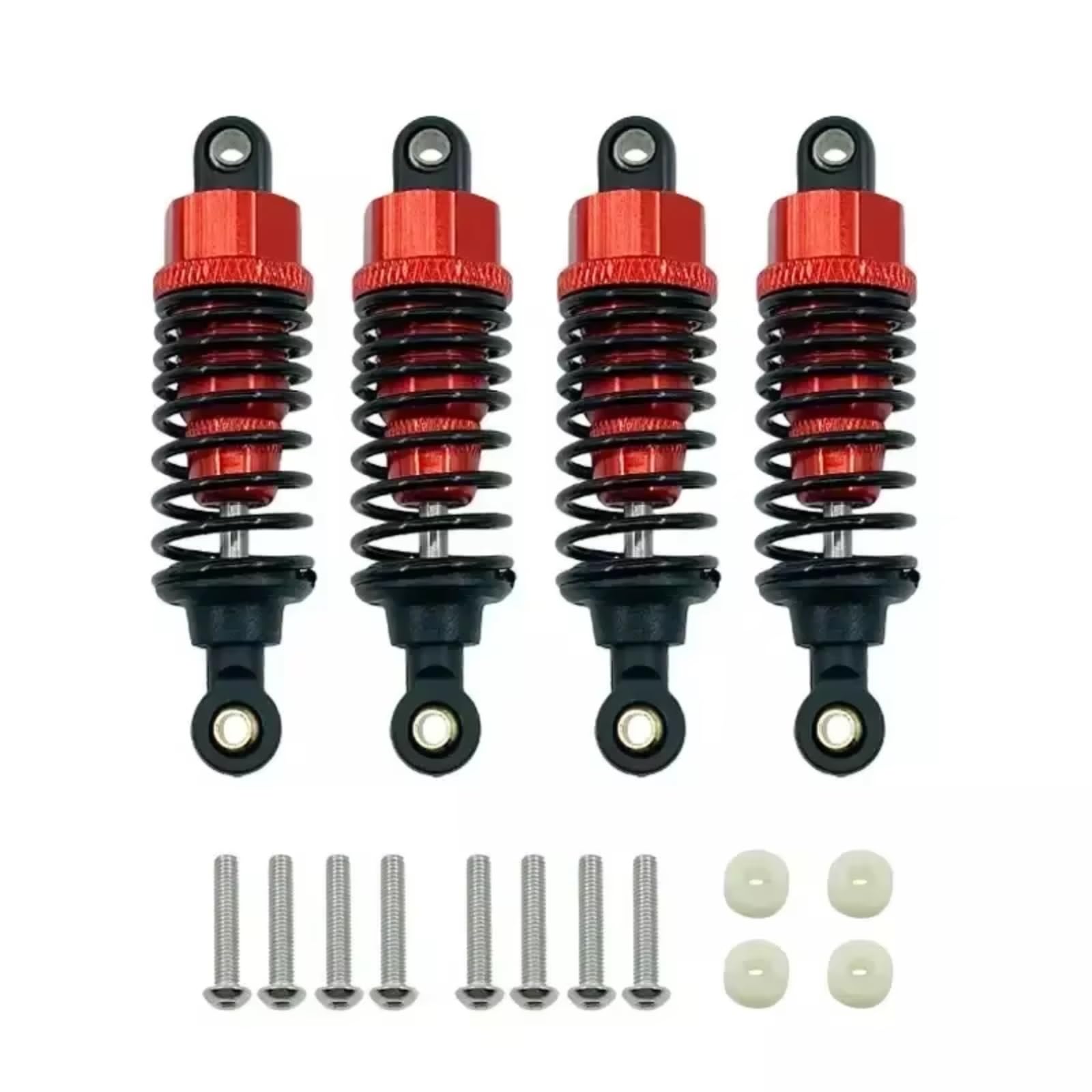 PLOQAZEH RC Autoteile Für Tamiya Für TT-02 TT-02d M-05 M-06 1/10 RC Auto Upgrade Teile 4Pcs Aluminium Legierung Stoßdämpfer Dämpfer Set 60mm(Red) von PLOQAZEH