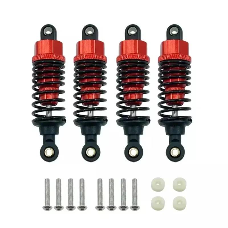 PLOQAZEH RC Autoteile Für Tamiya Für TT-02 TT-02d M-05 M-06 1/10 RC Auto Upgrade Teile 4Pcs Aluminium Legierung Stoßdämpfer Dämpfer Set 60mm(Red) von PLOQAZEH