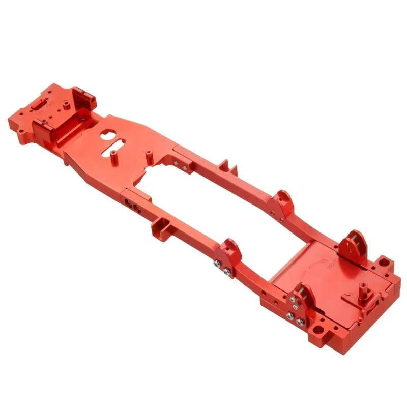PLOQAZEH RC Autoteile Für WPL D12 1/10 RC Auto DIY LKW Auto Upgrade Teile R604S Metall RC Karosserie Für Chassis Rahmen Kit Zubehör Passt(Red) von PLOQAZEH