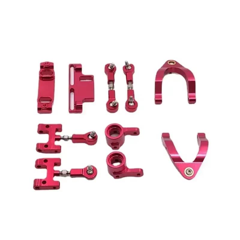 PLOQAZEH RC Autoteile Für WPL D12 RC Auto Upgrades Teile CNC Metall Oberen Unteren Für Schaukel Arm Lenkung Tasse Kugelgelenk Zubehör Set(Red) von PLOQAZEH