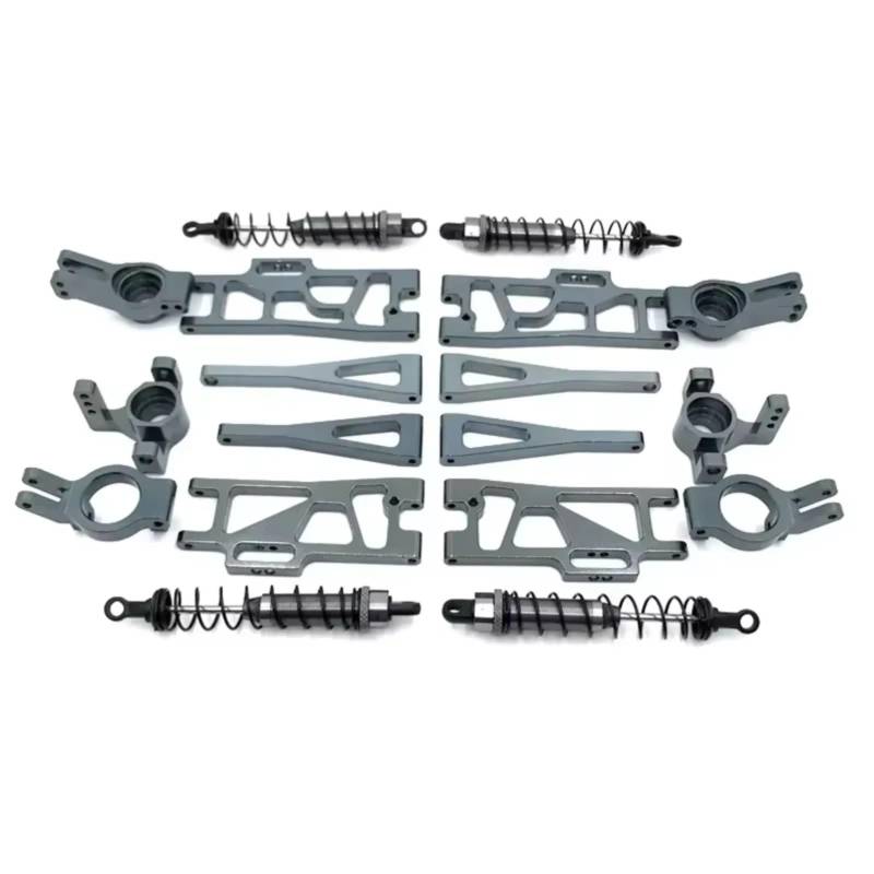PLOQAZEH RC Autoteile Für Wltoys 12402a 1/12 4WD 2,4G RC Auto 9 Stücke Upgrade Metall Teile Licht Grau Gelb Rot Blau Für Silber(Light Grey) von PLOQAZEH
