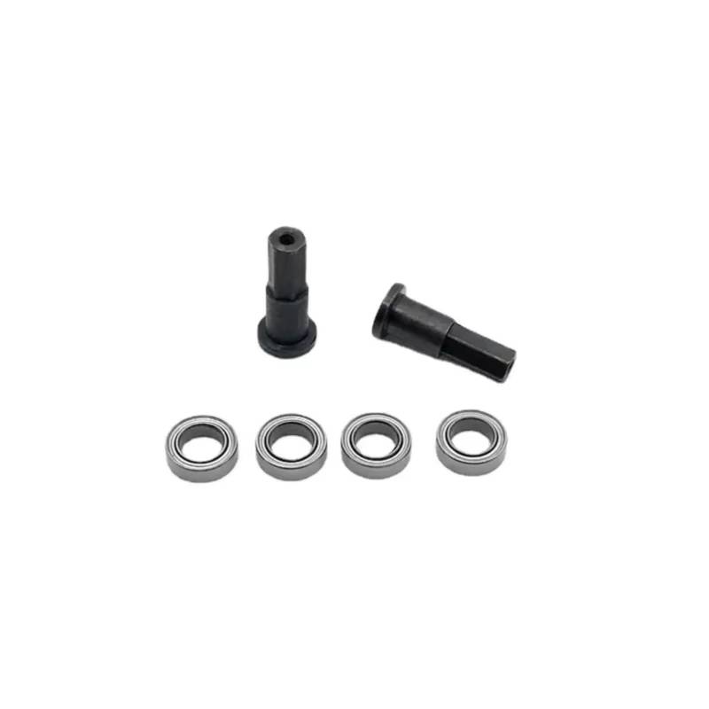 PLOQAZEH RC Autoteile Für Wpl D12 1/10 Rc Truck Autoteile 5Mm Metall Combiner Radnabe Hex Adapter Mit Lager Upgrade Zubehör(Black) von PLOQAZEH
