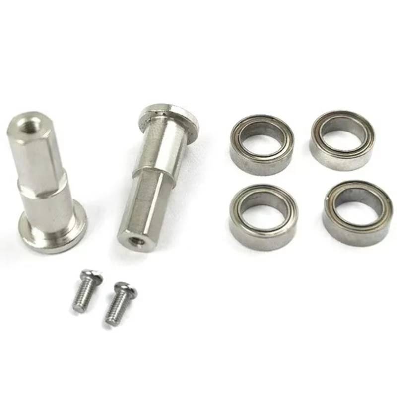 PLOQAZEH RC Autoteile Für Wpl D12 1/10 Rc Truck Autoteile 5Mm Metall Combiner Radnabe Hex Adapter Mit Lager Upgrade Zubehör(Silver) von PLOQAZEH