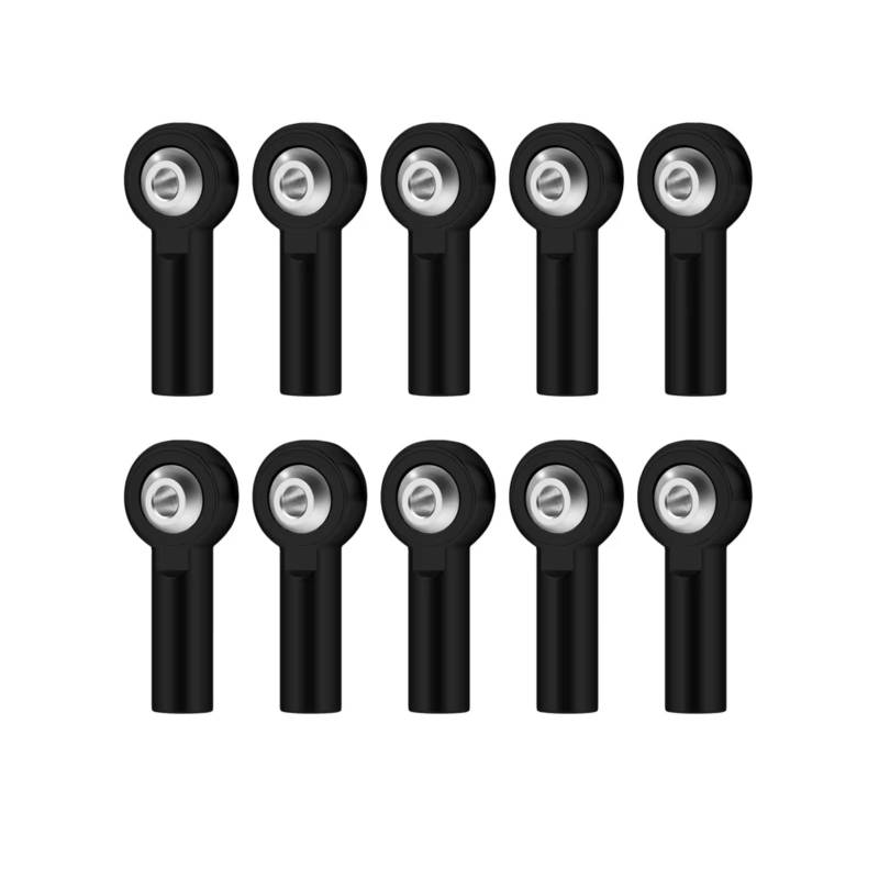 PLOQAZEH RC Car Upgrade Zubehör Für 10 STÜCKE M2 Link Spurstangenkopf Metall Für Kreuzgelenk Kugelkopf Schnalle Lenkung Schubstange Spurstangenkopf Für Mini Pleuelstangen RC Boote(Black) von PLOQAZEH