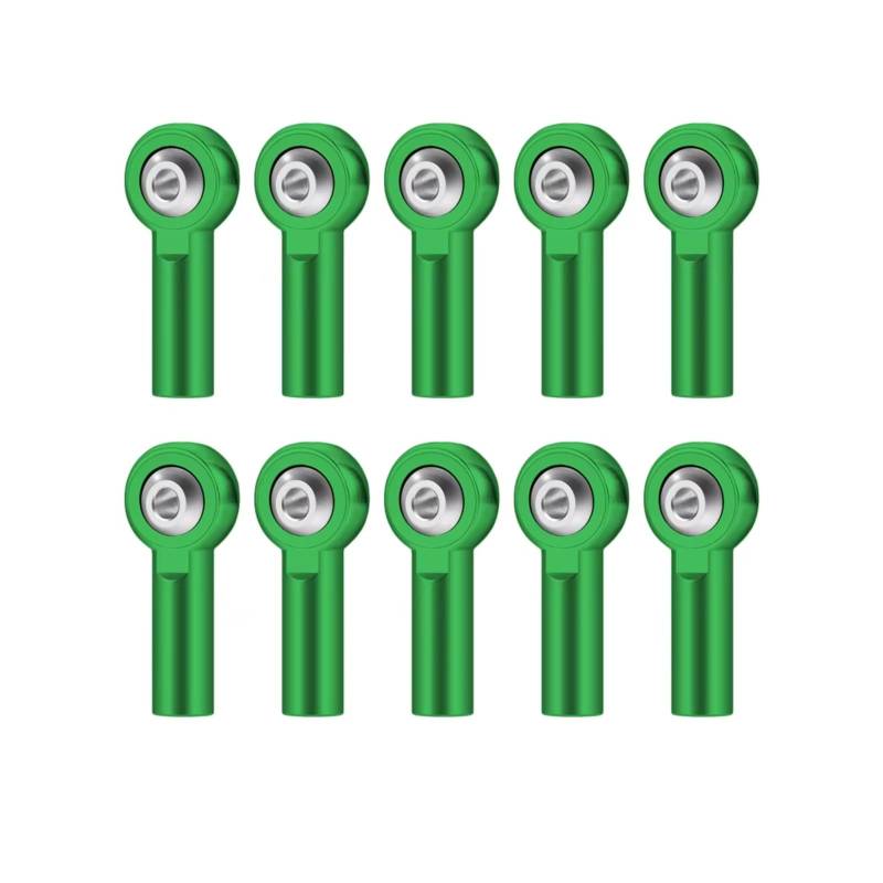 PLOQAZEH RC Car Upgrade Zubehör Für 10 STÜCKE M2 Link Spurstangenkopf Metall Für Kreuzgelenk Kugelkopf Schnalle Lenkung Schubstange Spurstangenkopf Für Mini Pleuelstangen RC Boote(Green) von PLOQAZEH