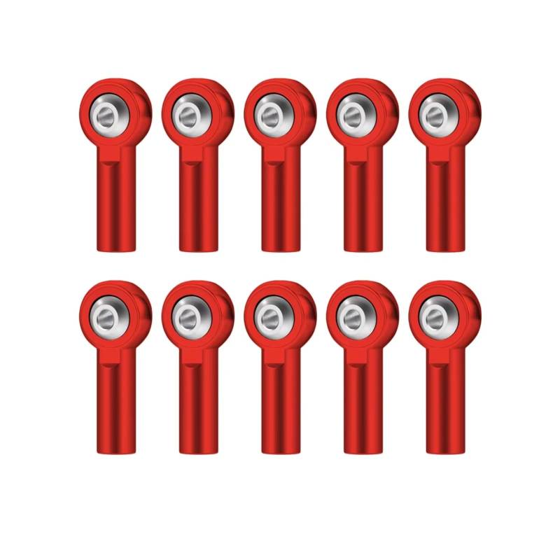 PLOQAZEH RC Car Upgrade Zubehör Für 10 STÜCKE M2 Link Spurstangenkopf Metall Für Kreuzgelenk Kugelkopf Schnalle Lenkung Schubstange Spurstangenkopf Für Mini Pleuelstangen RC Boote(Red) von PLOQAZEH