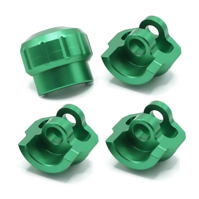 PLOQAZEH RC Car Upgrade Zubehör Für Arrma 1/7 1/8 AR330492 4 Stücke Metall Stoßdämpferkappe Schutz Stoßdämpfer Schutzabdeckung RC Auto Upgrade Teile Zubehör(Green) von PLOQAZEH