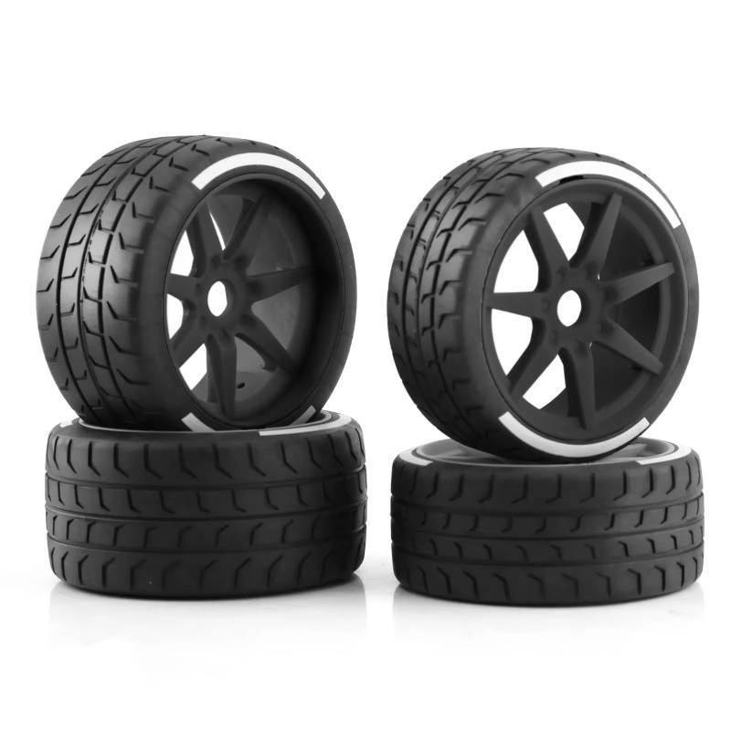 PLOQAZEH RC Car Upgrade Zubehör Für Arrma 1/7 Für Felony Für FSR Modell GT 4 Stücke 53/107 42/100 Reifen Reifen 17mm Rad Hex RC Auto Upgrade Teile(Black) von PLOQAZEH