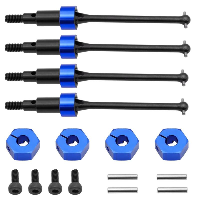 PLOQAZEH RC Car Upgrade Zubehör Für Arrma Für Granite Für Grom Für Typhon Für GROM 1/18 4-teilige Metall-Antriebswelle Vorne Und Hinten CVD-Antriebswelle RC-Auto-Upgrade-Teile Zubehör von PLOQAZEH