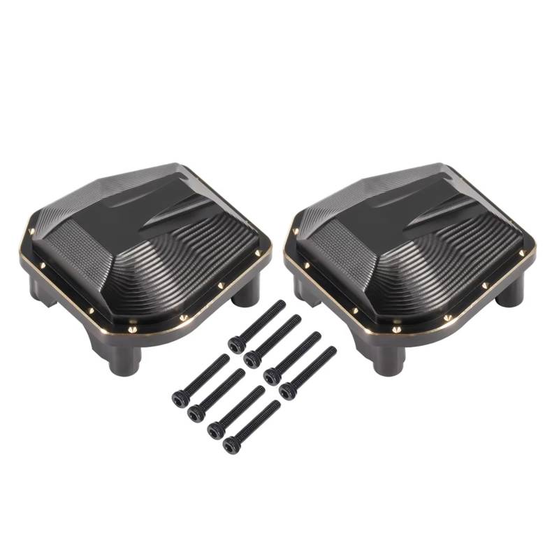 PLOQAZEH RC Car Upgrade Zubehör Für Axial Für SCX10 PRO 1/10 Schwere 33g Schwarz Messing Vordere Hinterachse Diff Abdeckung RC Comp Crawler Für Chassis Upgrade Teil(2Pcs) von PLOQAZEH