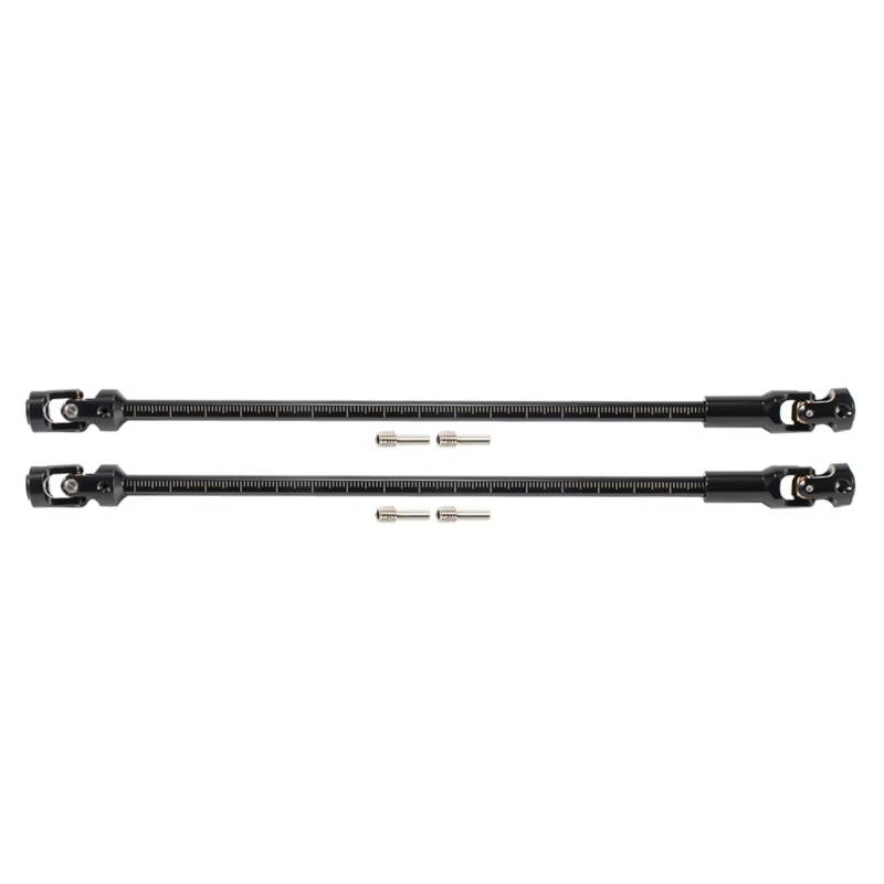 PLOQAZEH RC Car Upgrade Zubehör Für Capra Für SCX10 Für LCG 1/10 Stahl 68-229mm Für Auf Länge Zuschneiden Antriebswelle Für Kreuzgelenk Antriebswelle RC Crawler Teile Ersatz(Black,2pcs) von PLOQAZEH