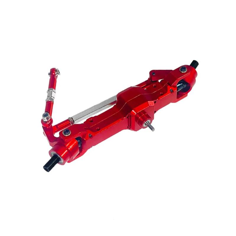 PLOQAZEH RC Car Upgrade Zubehör Für Feiyu Für JJRC Für WPL C14 C24 1/16 Fernbedienung Auto Metall Upgrade Modifizierte Teile Vorderachse Montage Upgrade Zubehör(Red) von PLOQAZEH