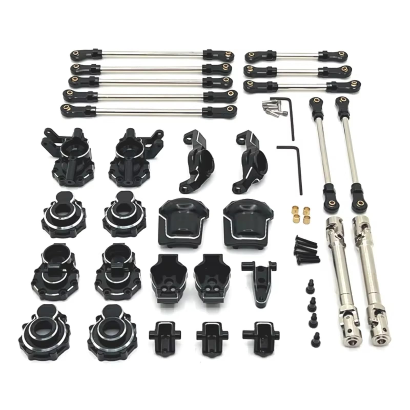 PLOQAZEH RC Car Upgrade Zubehör Für HB Für Spielzeug R1001 R1002 R1003 1/10 Metallportal Achse Getriebe Gehäuse Diff Abdeckung Achse Montieren Antriebswelle Link Kit RC Auto Upgrade Teile(Black) von PLOQAZEH
