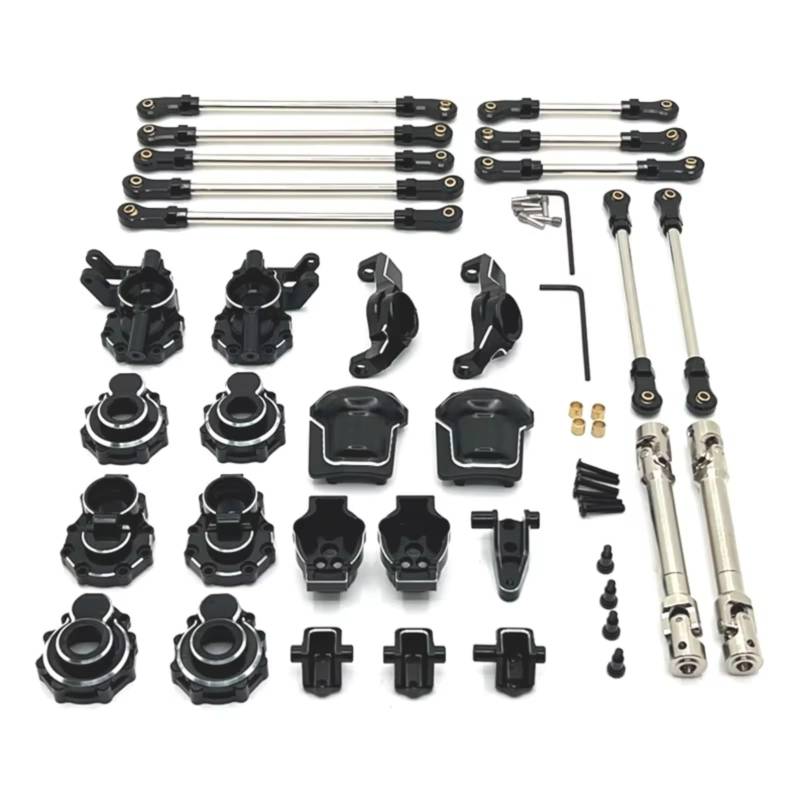 PLOQAZEH RC Car Upgrade Zubehör Für HB Für Spielzeug R1001 R1002 R1003 1/10 Metallportal Achse Getriebe Gehäuse Diff Abdeckung Achse Montieren Antriebswelle Link Kit RC Auto Upgrade Teile(Black) von PLOQAZEH