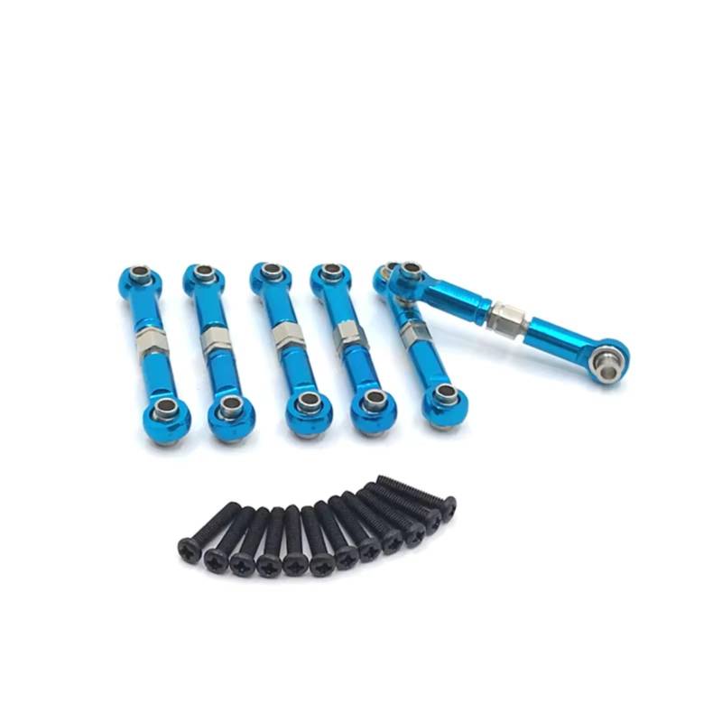 PLOQAZEH RC Car Upgrade Zubehör Für HSP 18301 18302 18311 18312 18321 18322 1/18 6 Stücke Metall Link Rod Spurstange Gestänge RC Auto Upgrade Teile Zubehör(Blue) von PLOQAZEH