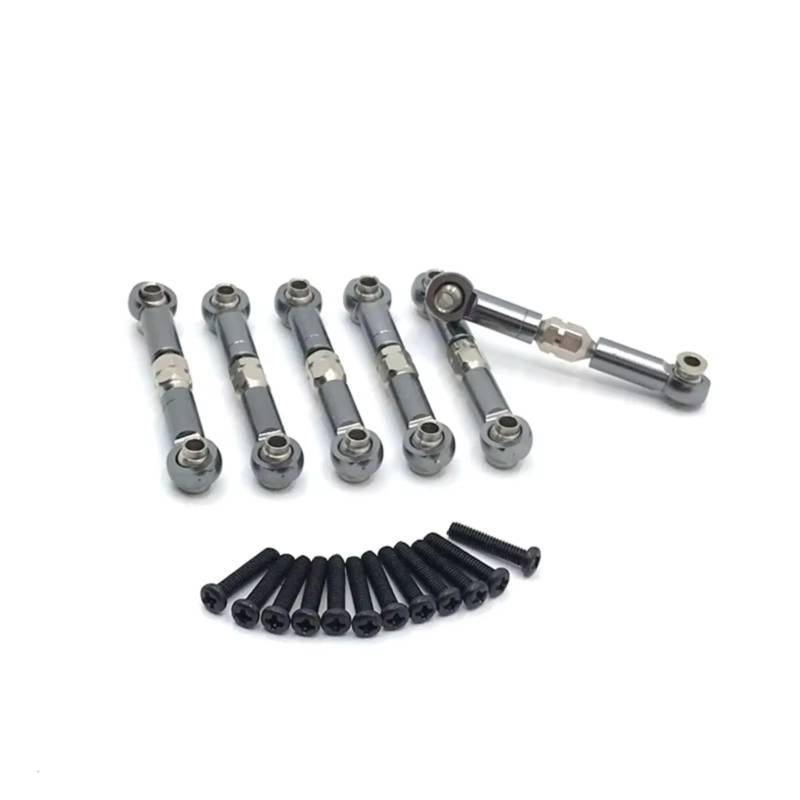 PLOQAZEH RC Car Upgrade Zubehör Für HSP 18301 18302 18311 18312 18321 18322 1/18 6 Stücke Metall Link Rod Spurstange Gestänge RC Auto Upgrade Teile Zubehör(Gray) von PLOQAZEH