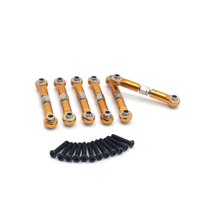PLOQAZEH RC Car Upgrade Zubehör Für HSP 18301 18302 18311 18312 18321 18322 1/18 6 Stücke Metall Link Rod Spurstange Gestänge RC Auto Upgrade Teile Zubehör(Yellow) von PLOQAZEH