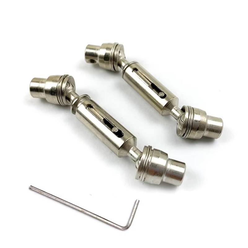 PLOQAZEH RC Car Upgrade Zubehör Für Henglong Für WPL Für MN Für MN99S B36 B16 C14 C24 B24 D90 2 Stücke Metall Vorne Hinten Antriebswelle Ural LKW RC Auto Ersatzteile(Silver) von PLOQAZEH