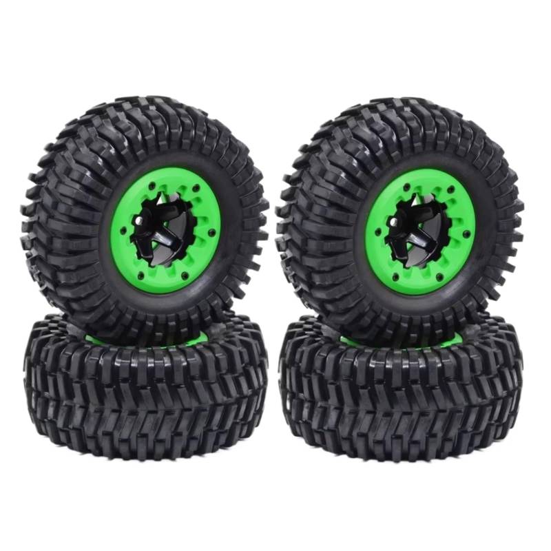 PLOQAZEH RC Car Upgrade Zubehör Für Huanqi 727 Für Remo 1/10 Reifen Rad Räder RC Fernbedienung Modell Short-Course Truck Für Buggy Teile(Green) von PLOQAZEH
