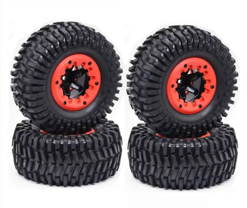 PLOQAZEH RC Car Upgrade Zubehör Für Huanqi 727 Für Remo 1:10 RC Fernbedienung Modell Autos Short-Course Truck Reifen Off-Road Fahrzeug Für Buggy Reifen Rad Räder Teile(Red2) von PLOQAZEH