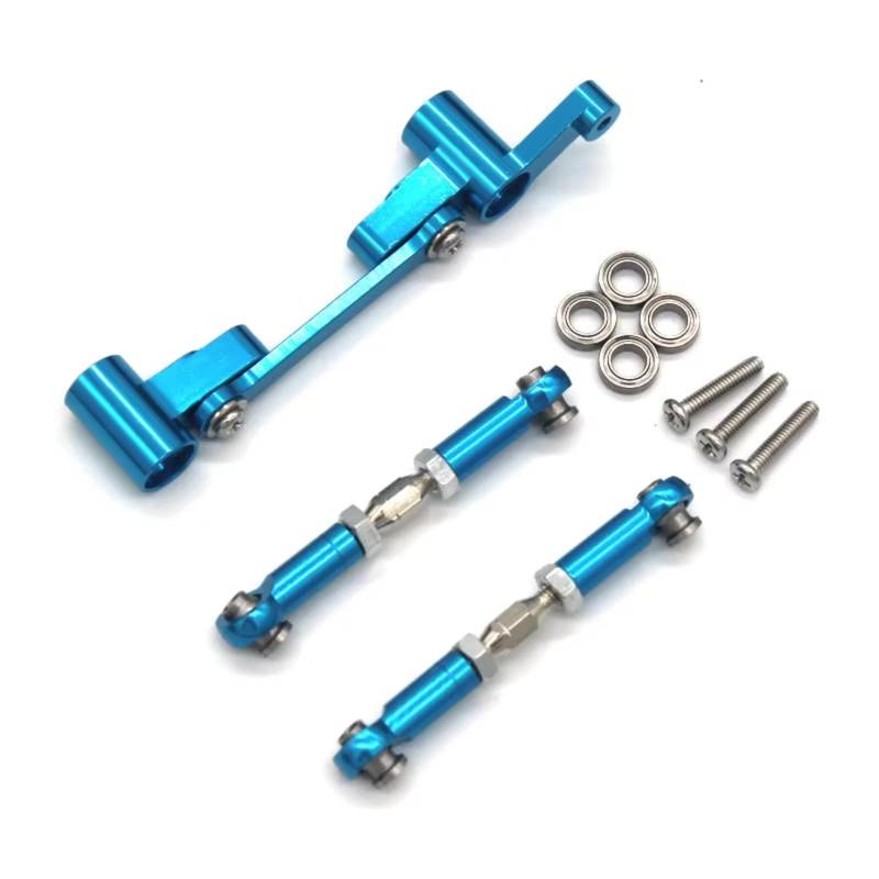 PLOQAZEH RC Car Upgrade Zubehör Für MJX 14210 14209 1/14 4WD RC Fernbedienung Auto Metall Upgrade Teile Lenkung Lenkstange(Blue) von PLOQAZEH