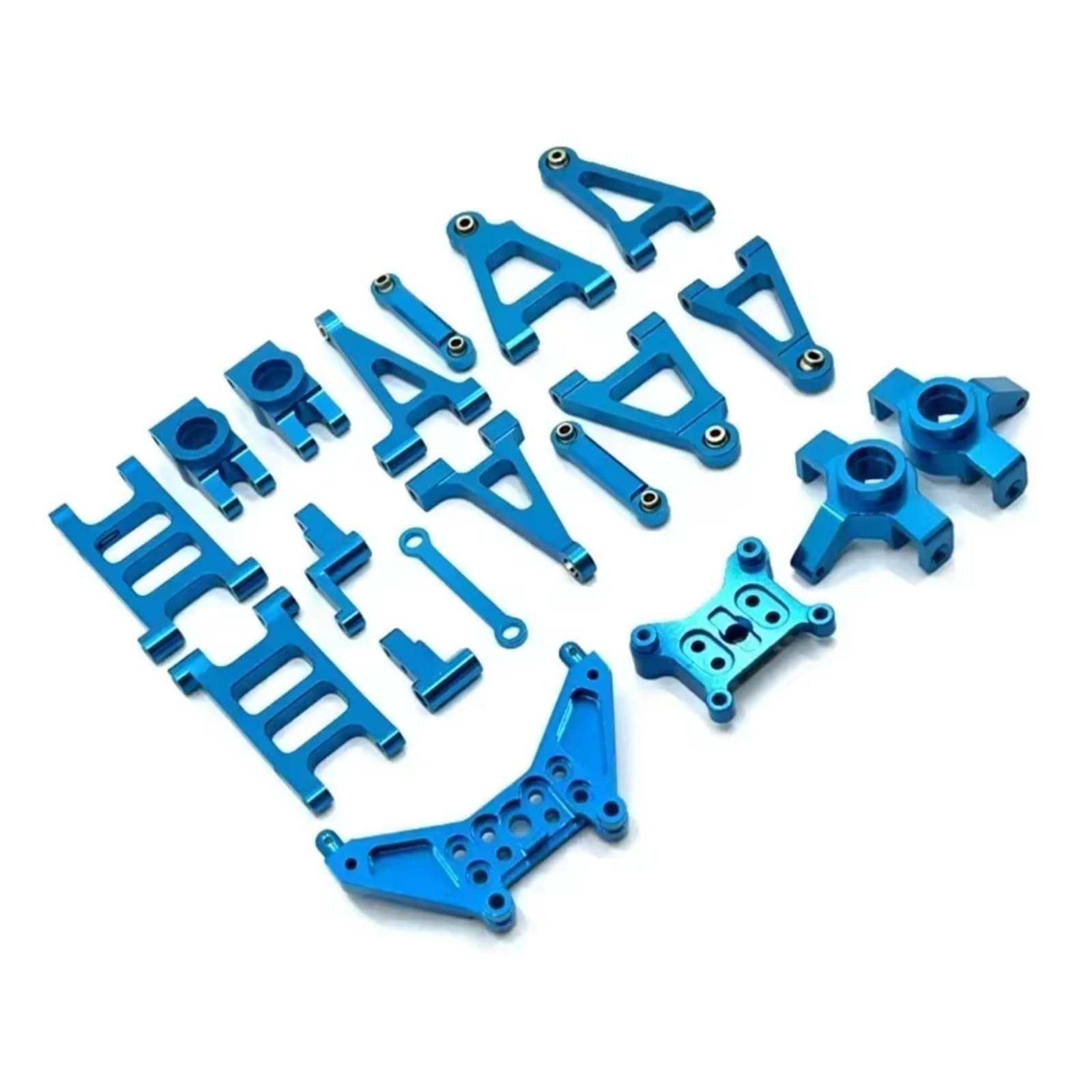 PLOQAZEH RC Car Upgrade Zubehör Für MJX 14301 14302 1/14 Metall Querlenker Lenkung Cup Link Rod Lenkung Montage Shock Tower Set RC Auto Upgrade Teile Kit(Blue) von PLOQAZEH