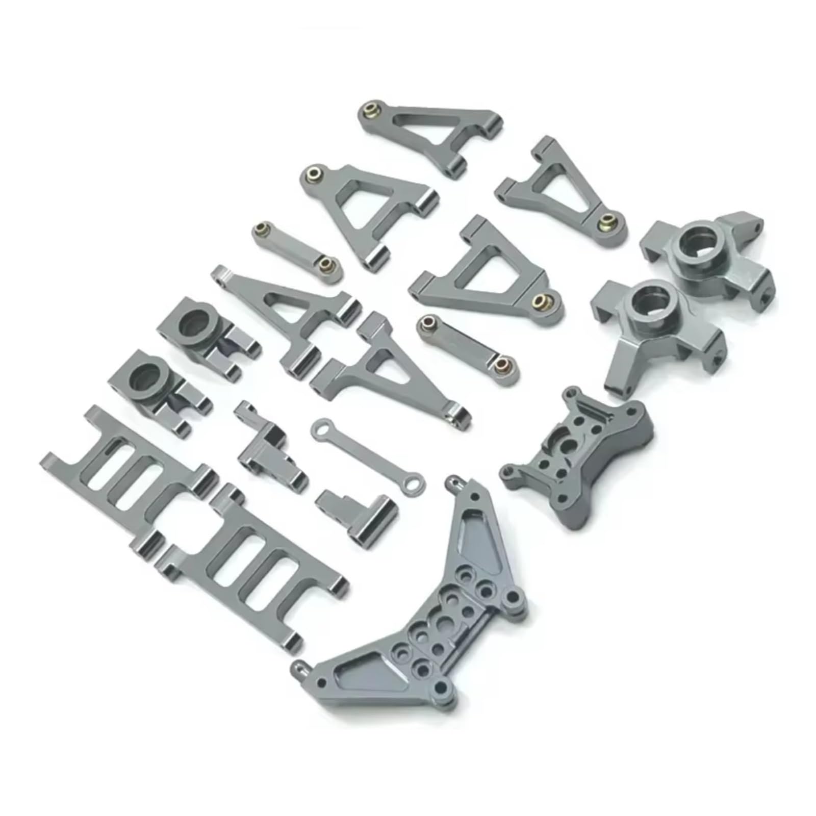 PLOQAZEH RC Car Upgrade Zubehör Für MJX 14301 14302 1/14 Metall Querlenker Lenkung Cup Link Rod Lenkung Montage Shock Tower Set RC Auto Upgrade Teile Kit(Gray) von PLOQAZEH