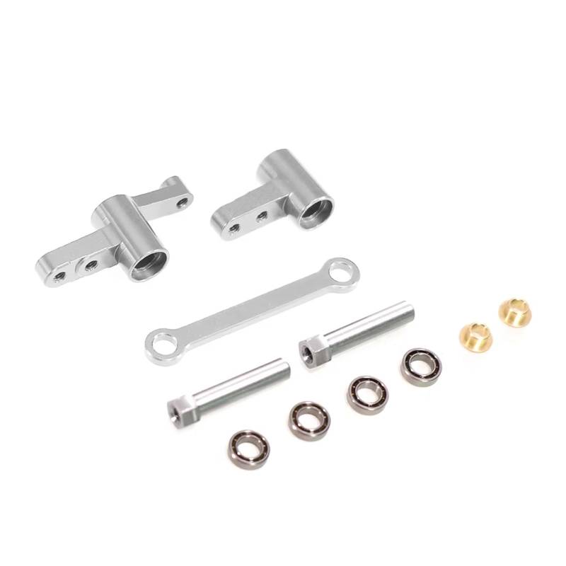 PLOQAZEH RC Car Upgrade Zubehör Für MJX Für Hyper Go 14210 14209 H14BM 1/14 Lenkung Mit Lagern Lenksäule Lenkwelle RC Auto Upgrade Teile(Silver) von PLOQAZEH